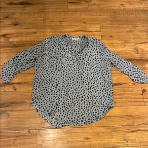 Lush Blue and Black Leopard Print Top